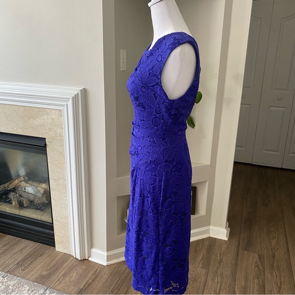 Connected Apparel Royal Blue Lace Sheath Dress Size 10 Cocktail/Evening NWT - Picture 9 of 12